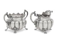 An American Silver Creamer and Sugar