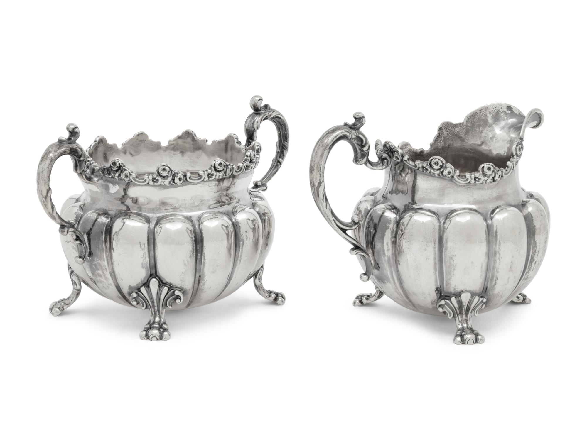 An American Silver Creamer and Sugar