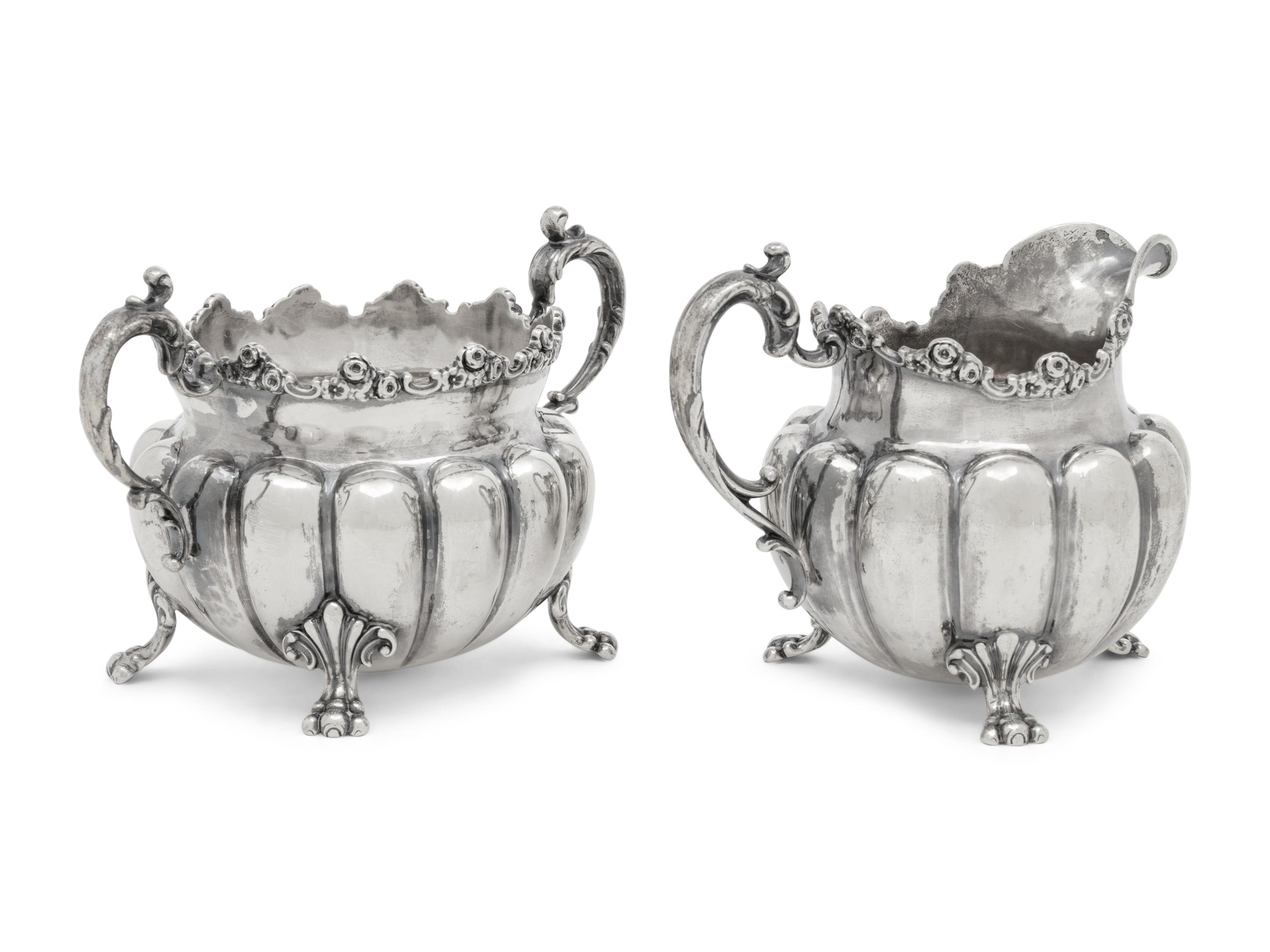 An American Silver Creamer and Sugar