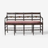A Federal painted settee with caned seat Mid-Atlantic States, circa 1820