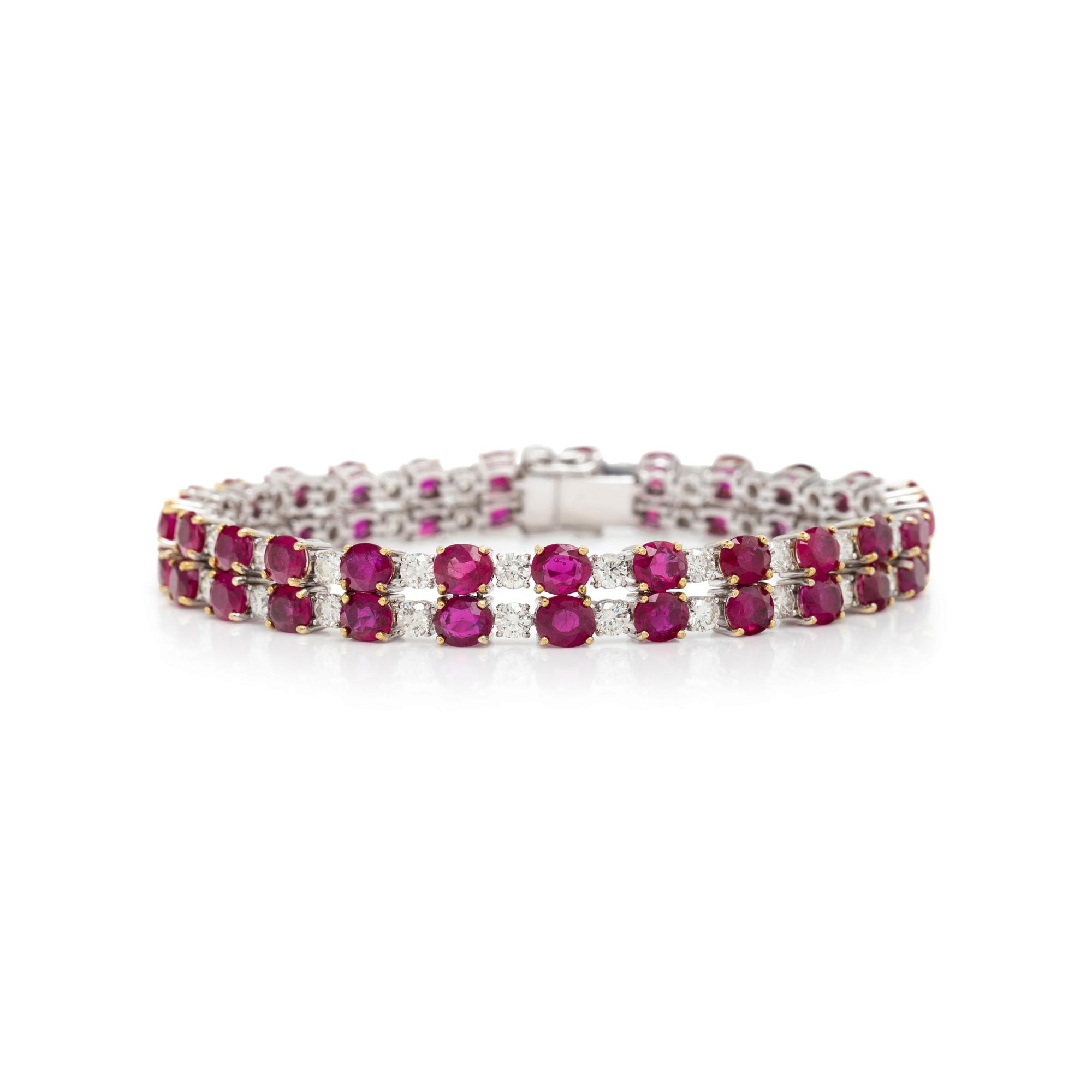 BURMESE RUBY AND DIAMOND BRACELET