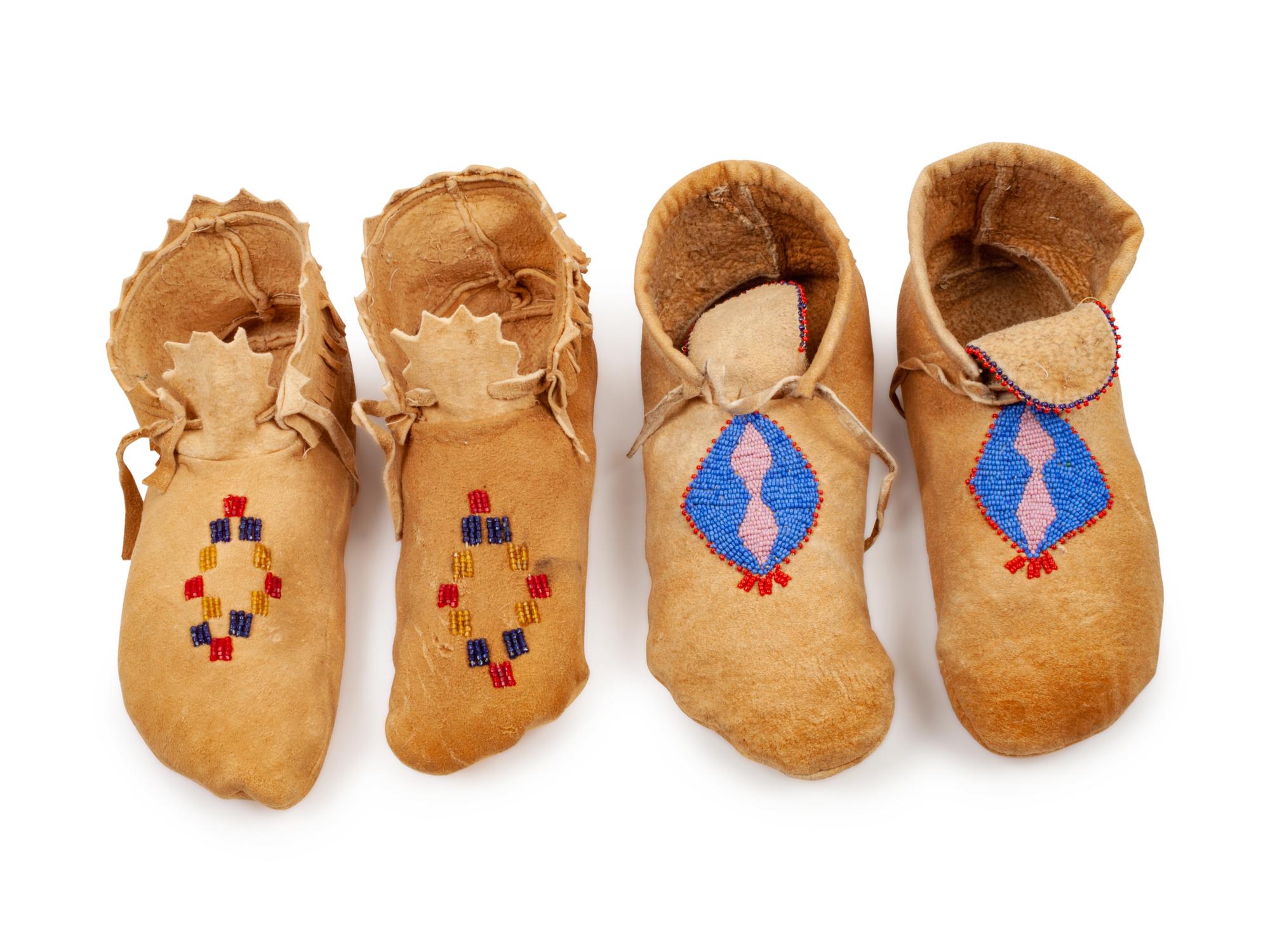 Plateau Beaded Hide Moccasins