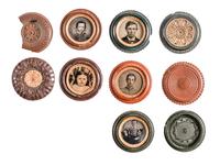 [EARLY PHOTOGRAPHY - UNION CASES]. A group of 10 assorted "oreo" cases containing portraits of children and young adults, including: