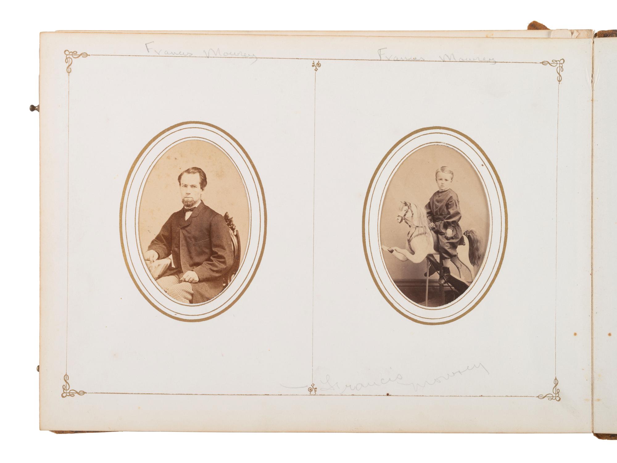 [Early Photo] Album related to photographer Francis Mowrey incl Image of Himself Dressed as a Woman