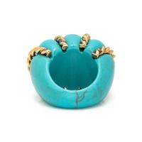 YELLOW GOLD AND COMPOSITE TURQUOISE RING