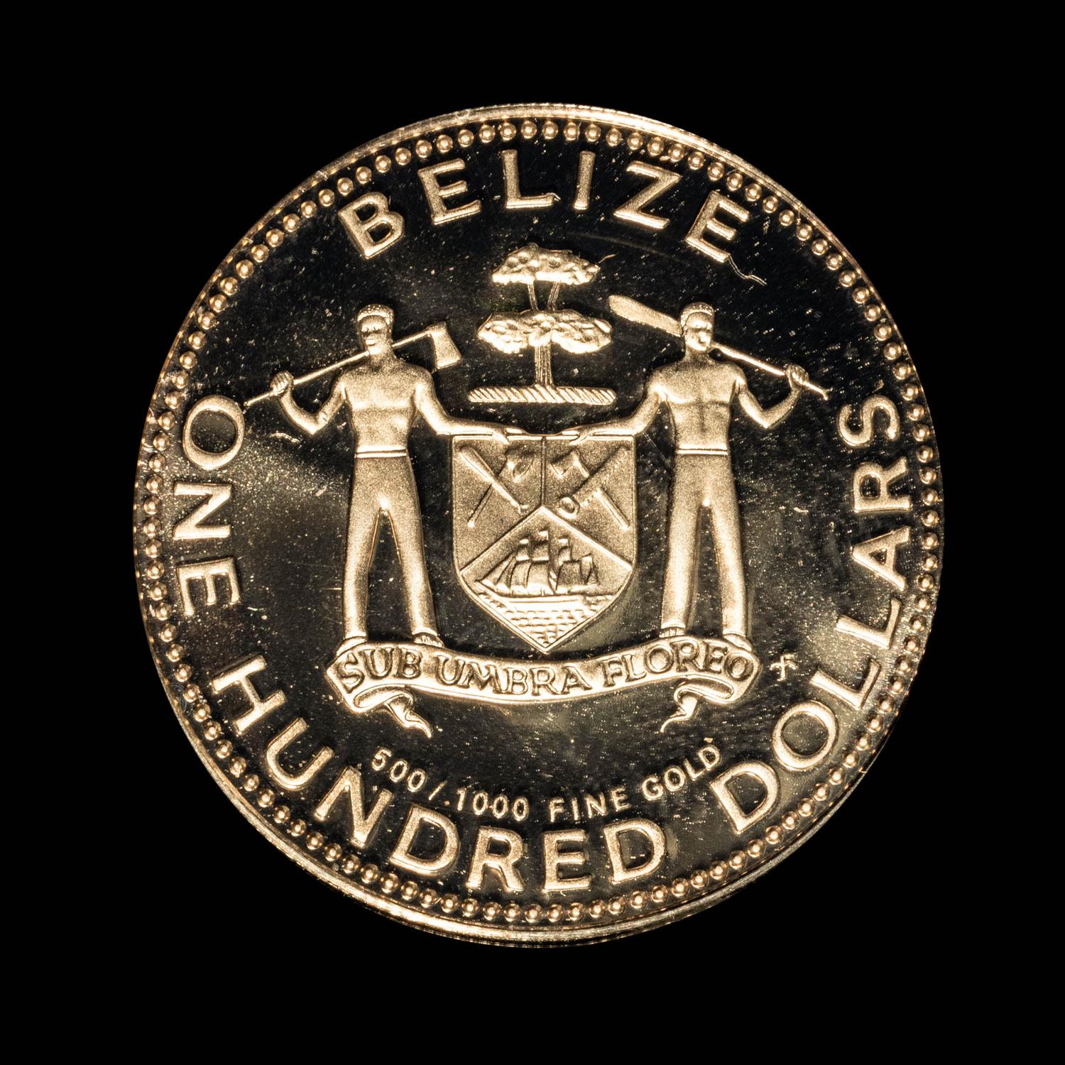 A 1979 Belize Issued Franklin Mint Struck ' The Golden Star of Christmas' $100 Gold Proof