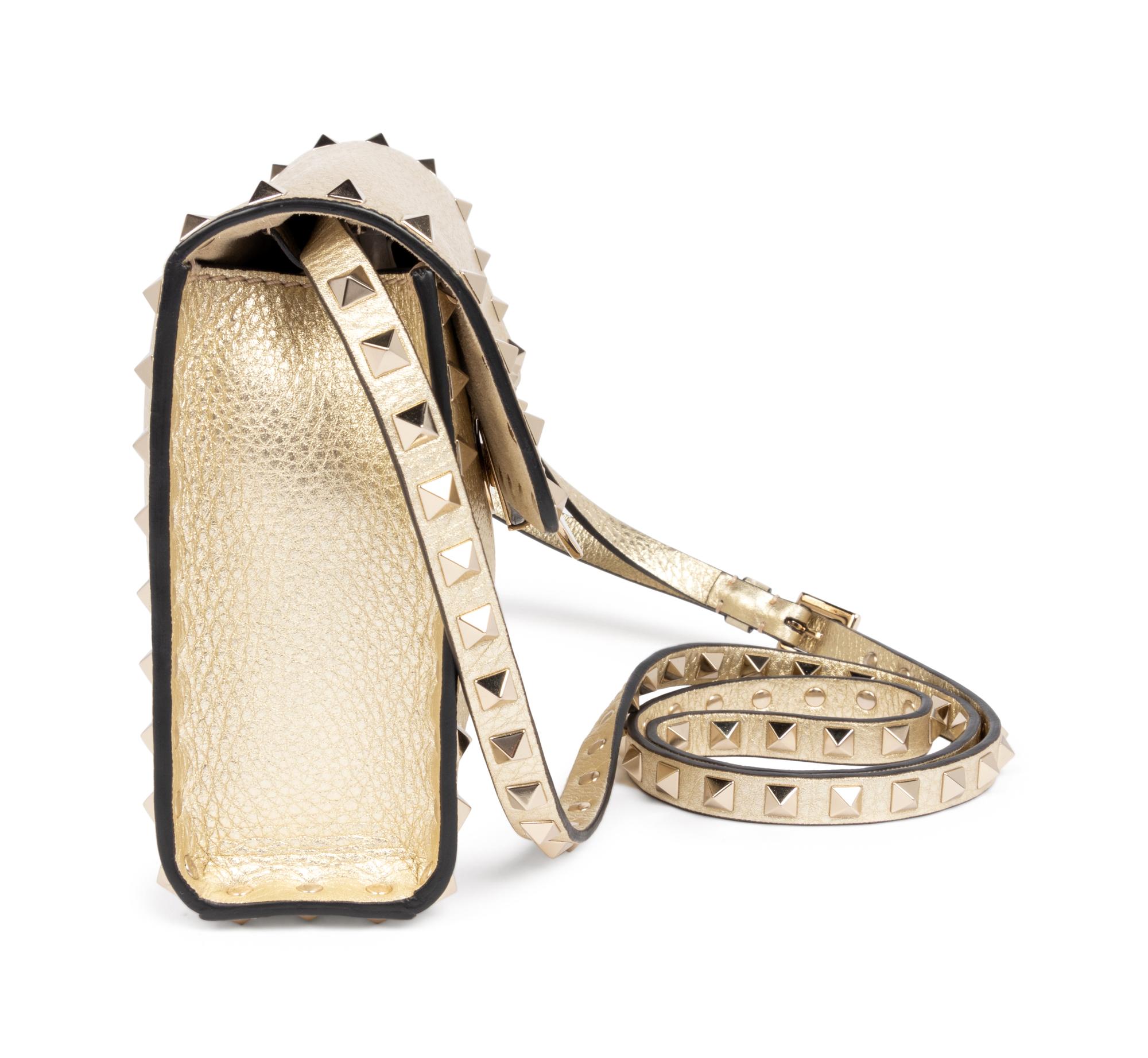 Valentino Rockstud Gold Leather Bag, 2017