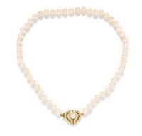 A 14 Karat Yellow Gold, Diamond and Cultured Pearl Necklace, 32.20 dwts.