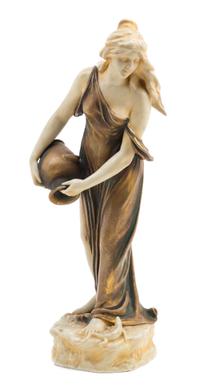 An Amphora Pottery Figure Height 14 1/2 inches.