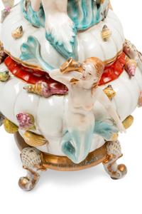 A Pair of German Porcelain Figural Tureens and Covers