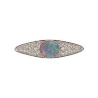 ART DECO, BLACK OPAL AND DIAMOND BROOCH