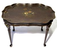 Papier Mache tray on stand 19th century