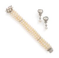 COLLECTION OF CULTURED PEARL AND DIAMOND JEWELRY