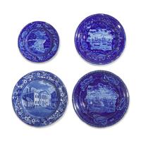 A Group of Four Staffordshire Historical Blue Plates