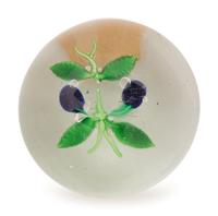 A Boston and Sandwich Glass Company Two Plums Glass Paperweight