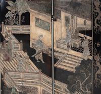 A Chinese Lacquer Eight-Panel Screen