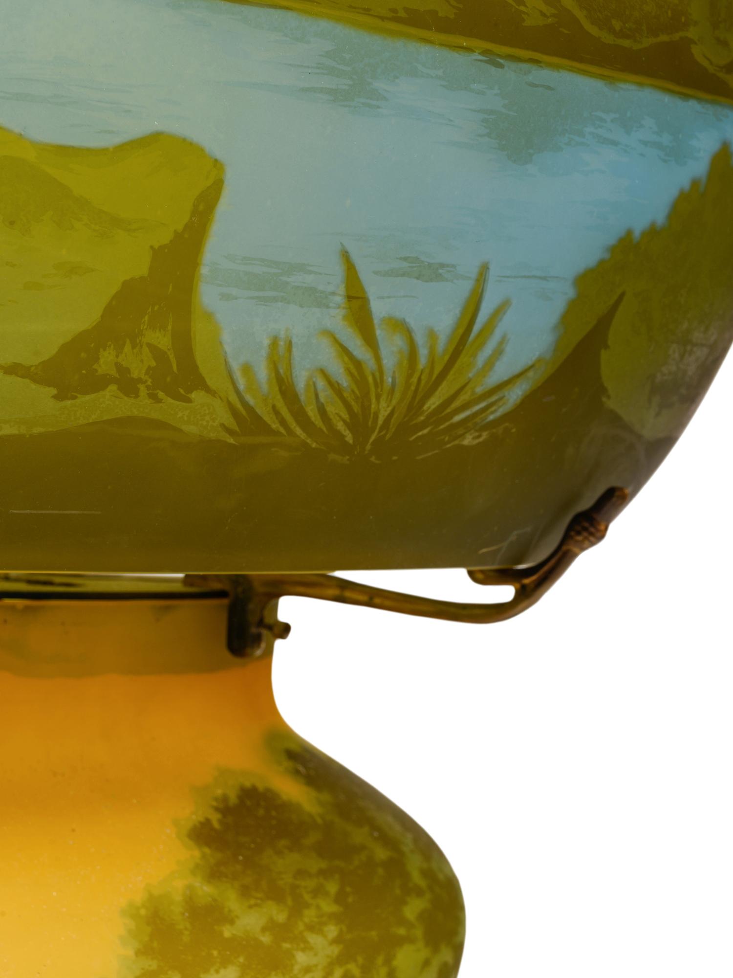 A Frosted Cameo Glass Lamp
