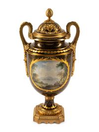 A Gilt Bronze Mounted Sèvres Style Porcelain Urn and Cover, 19th Century