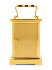 A Swiss Gilt Brass Carriage Clock Retailed by Tiffany & Co.