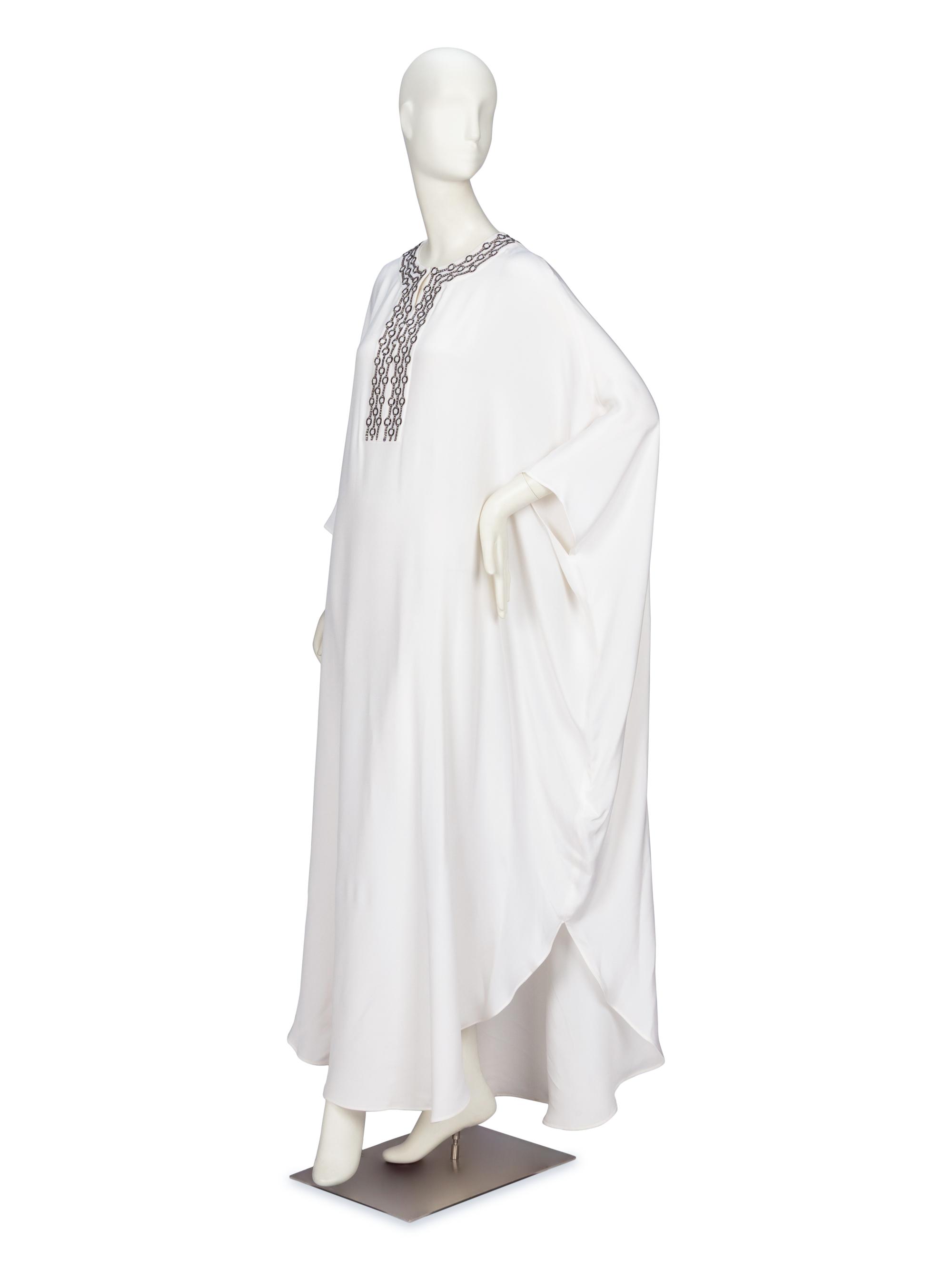 EMILIO PUCCI, WHITE EMBELLISHED KAFTAN