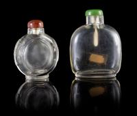 Two Rock Crystal Snuff Bottles Height of larger 2 3/4 inches.