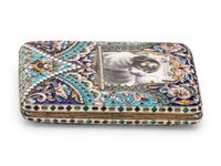 A Russian Silver and Enamel Cigarette Case
