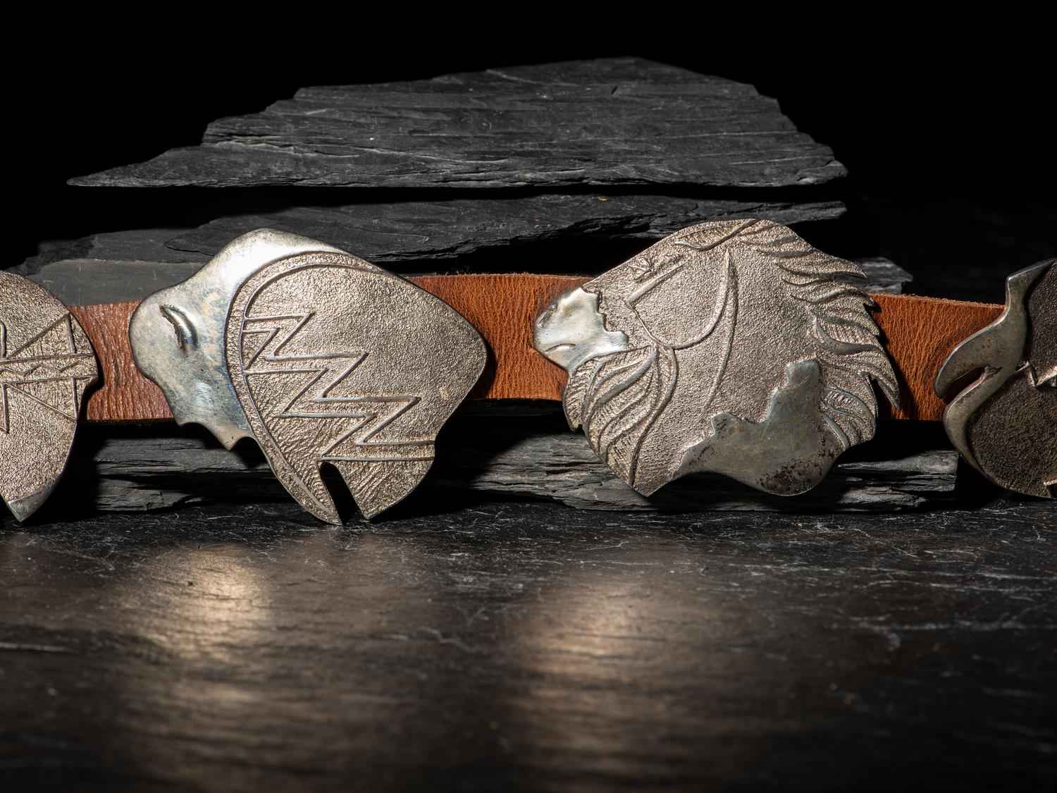 Southwestern Tufa Cast Concha Belt