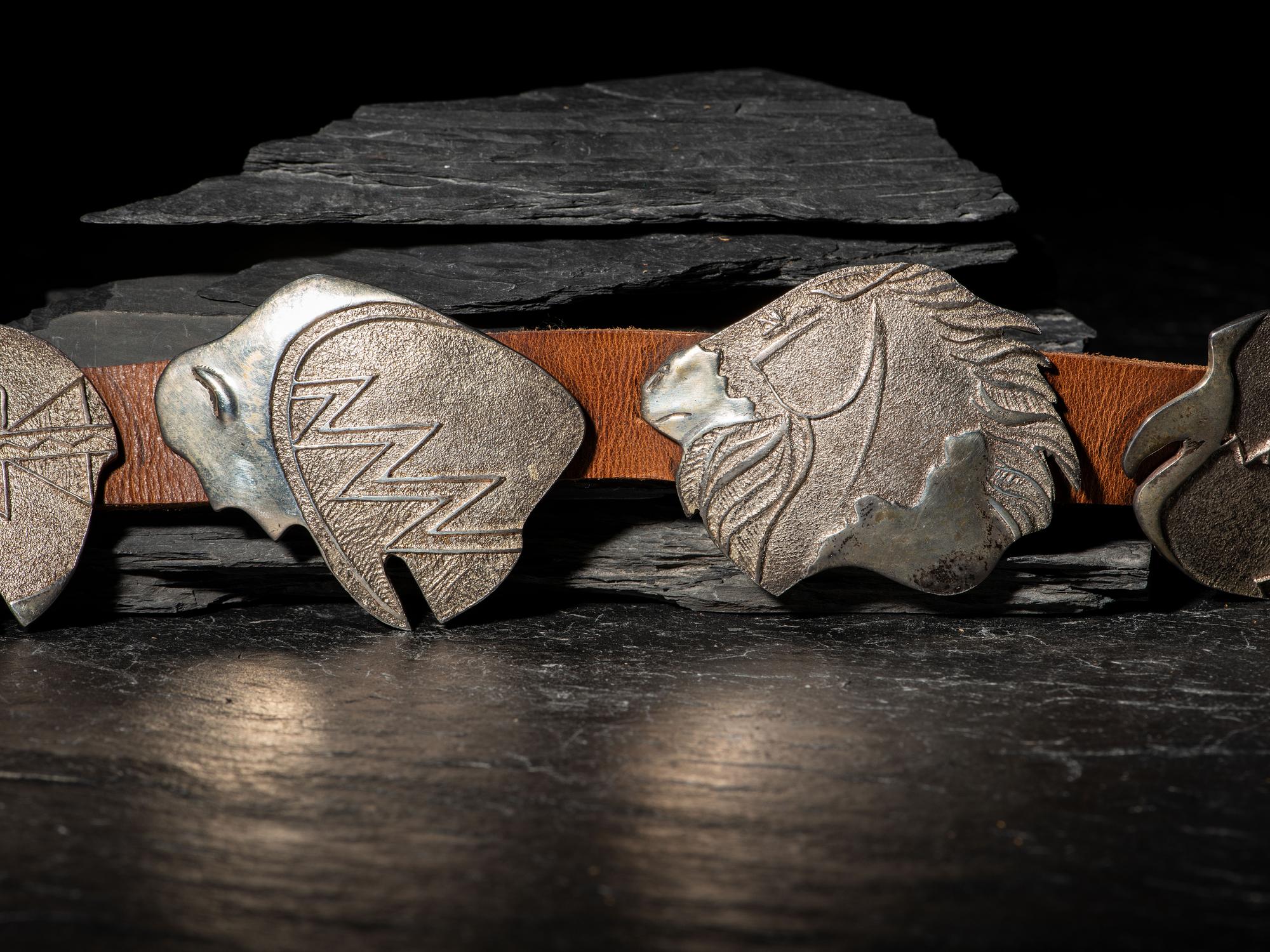 Southwestern Tufa Cast Concha Belt