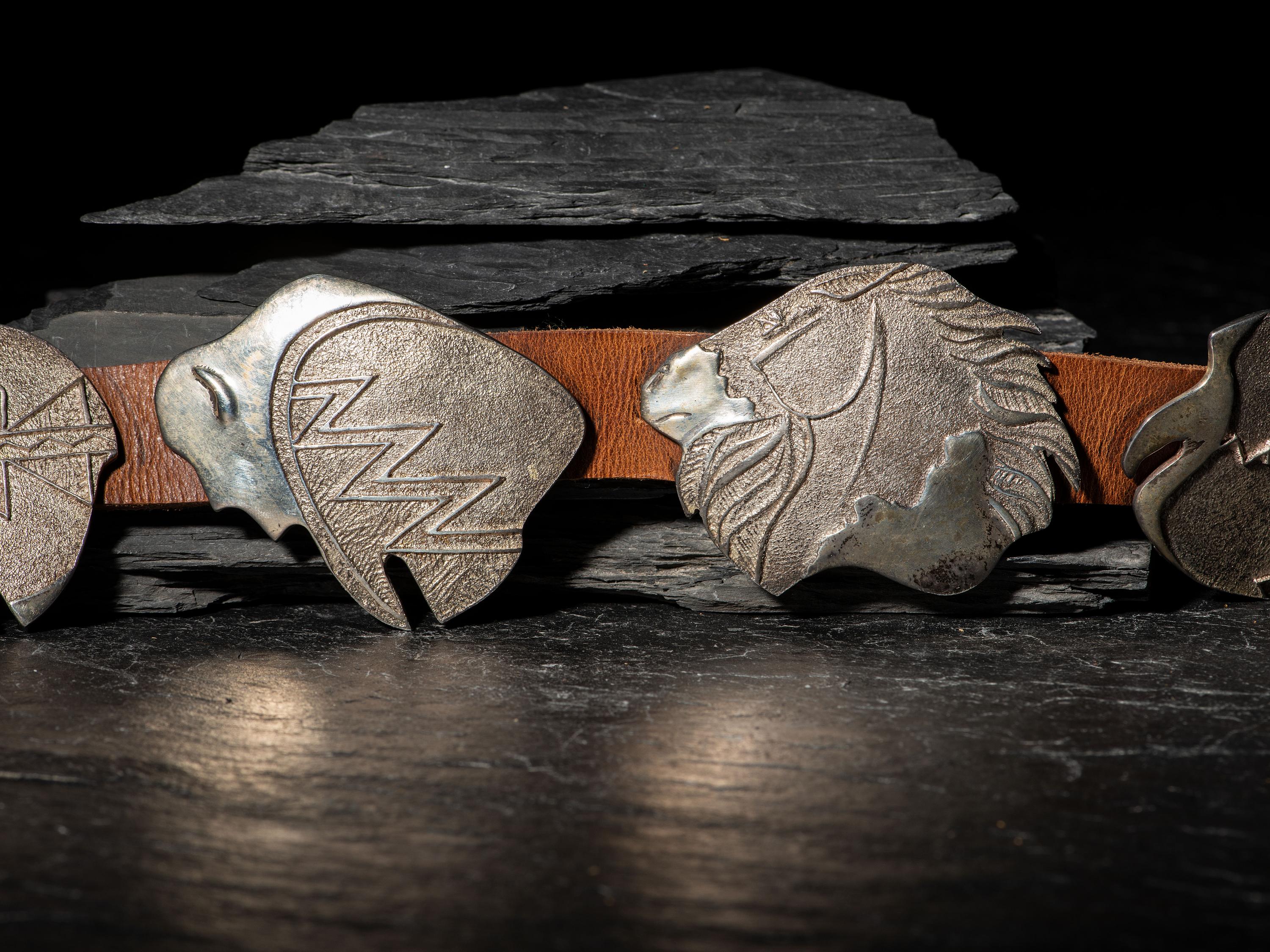 Southwestern Tufa Cast Concha Belt