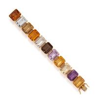 YELLOW GOLD AND MULTIGEM BRACELET