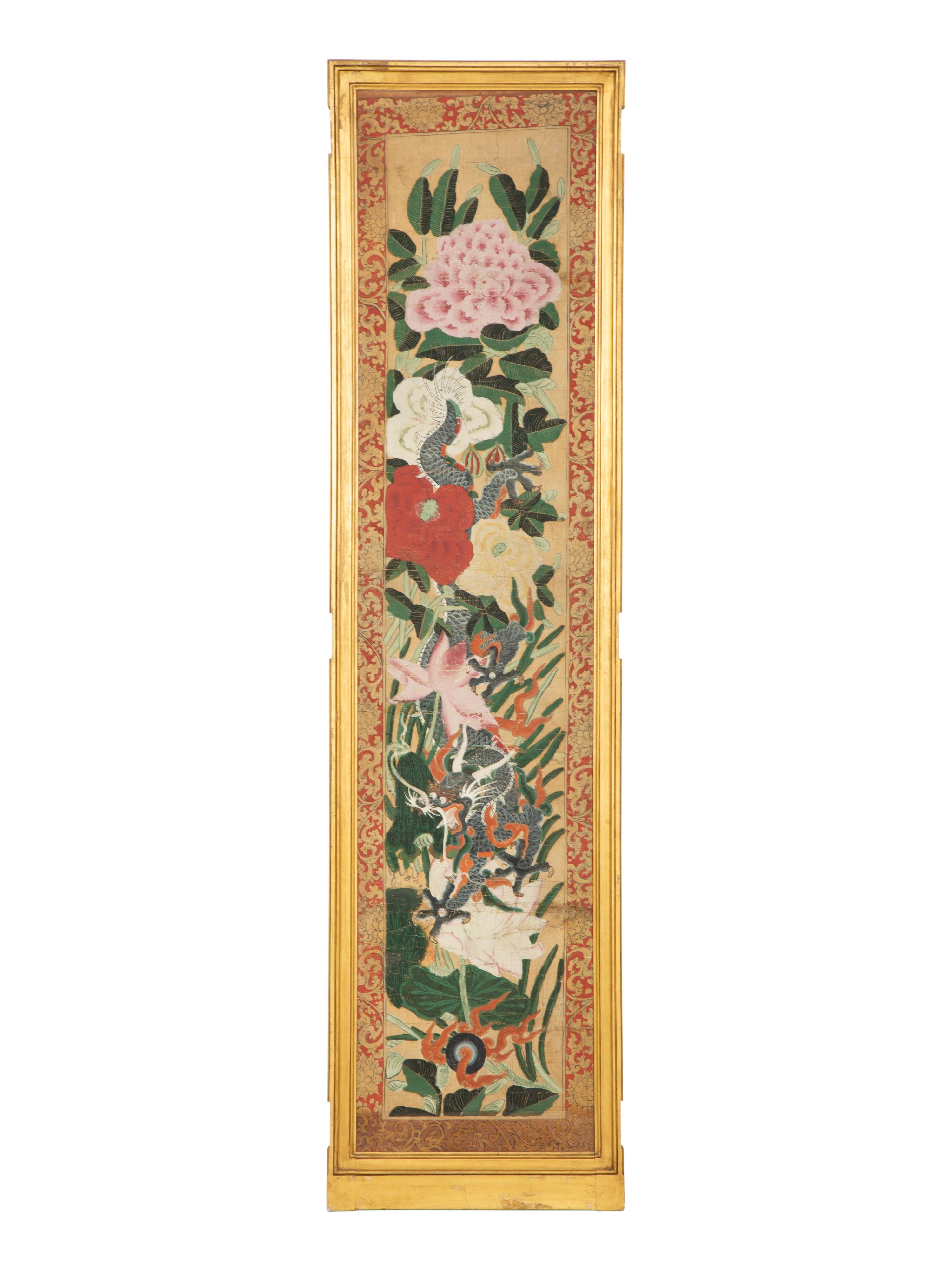 A Set of Eight Gilt Framed Chinese Wallpaper Panels