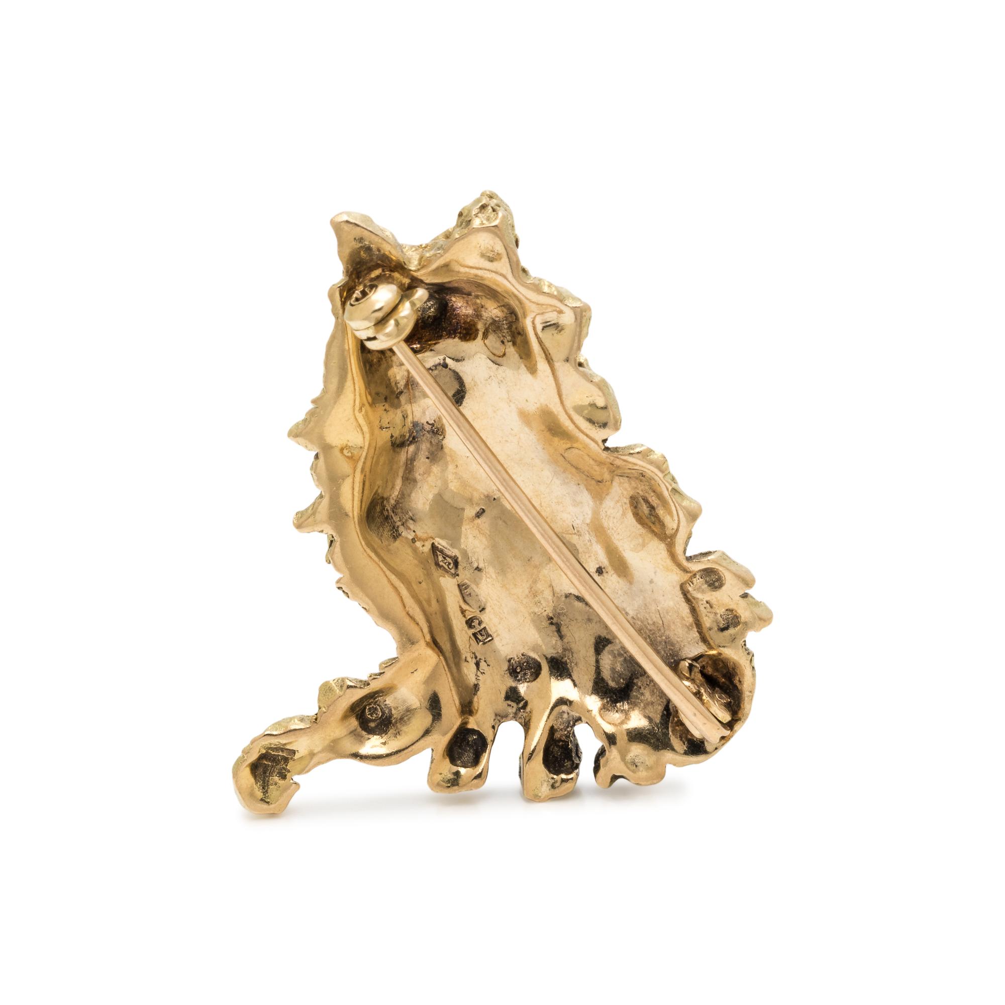 YELLOW GOLD CAT BROOCH