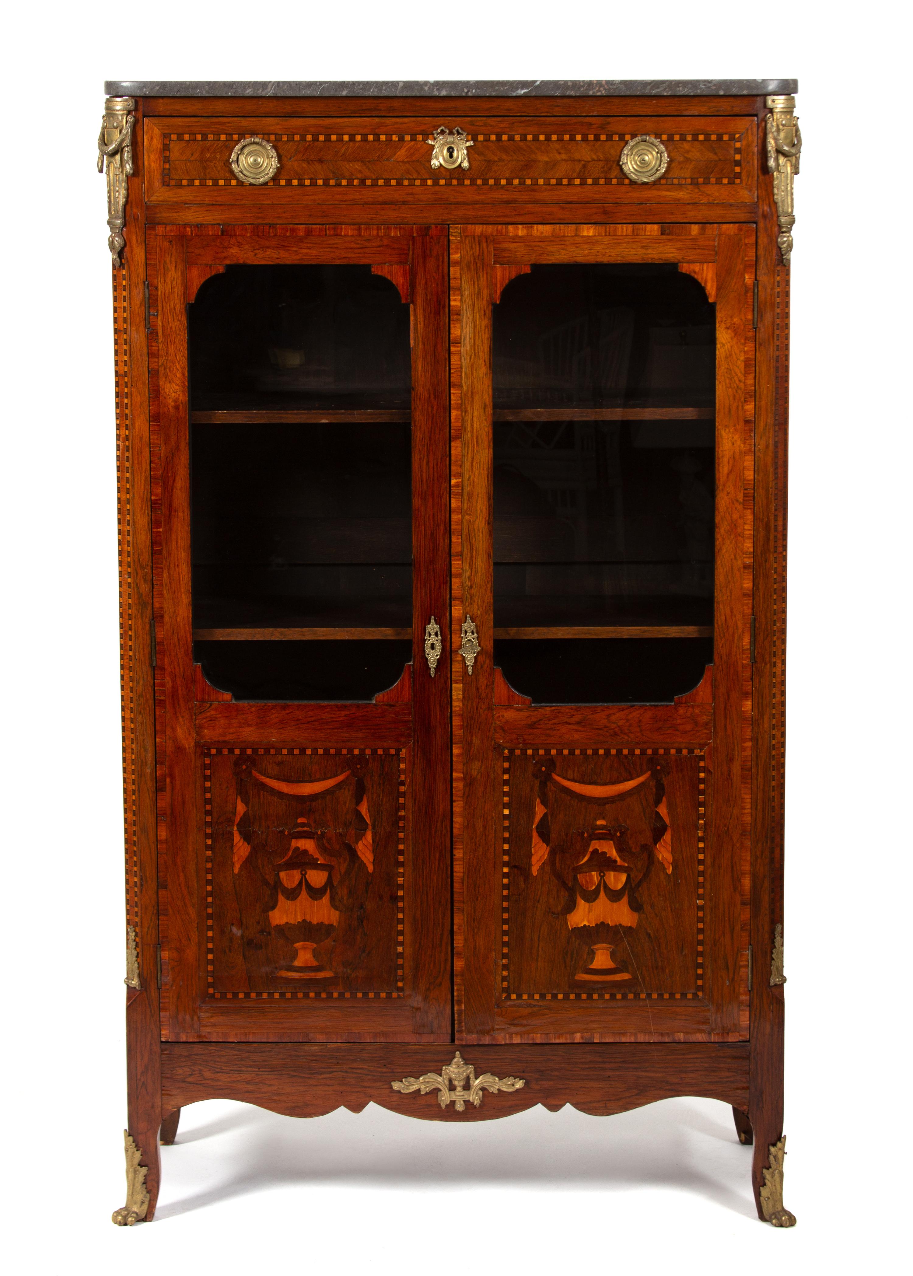 A Louis XV/XVI Transitional Bronze Mounted Etagere Height 60 x width 36 x depth 14 inches. — 19TH CENTURY