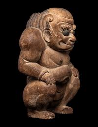 A Japanese Wood Figure of an Oni