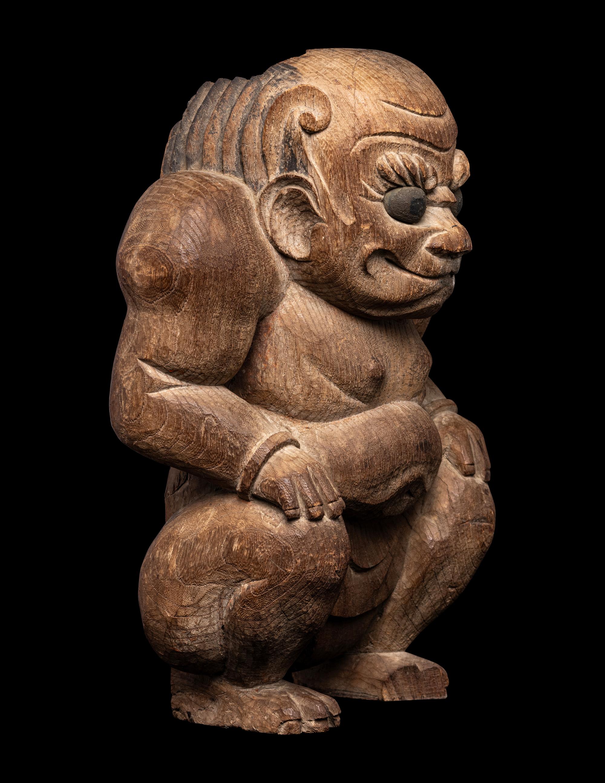 A Japanese Wood Figure of an Oni