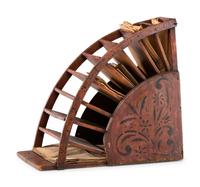 A Stenciled Wood Stratton & Bird Countertop Bag Rack