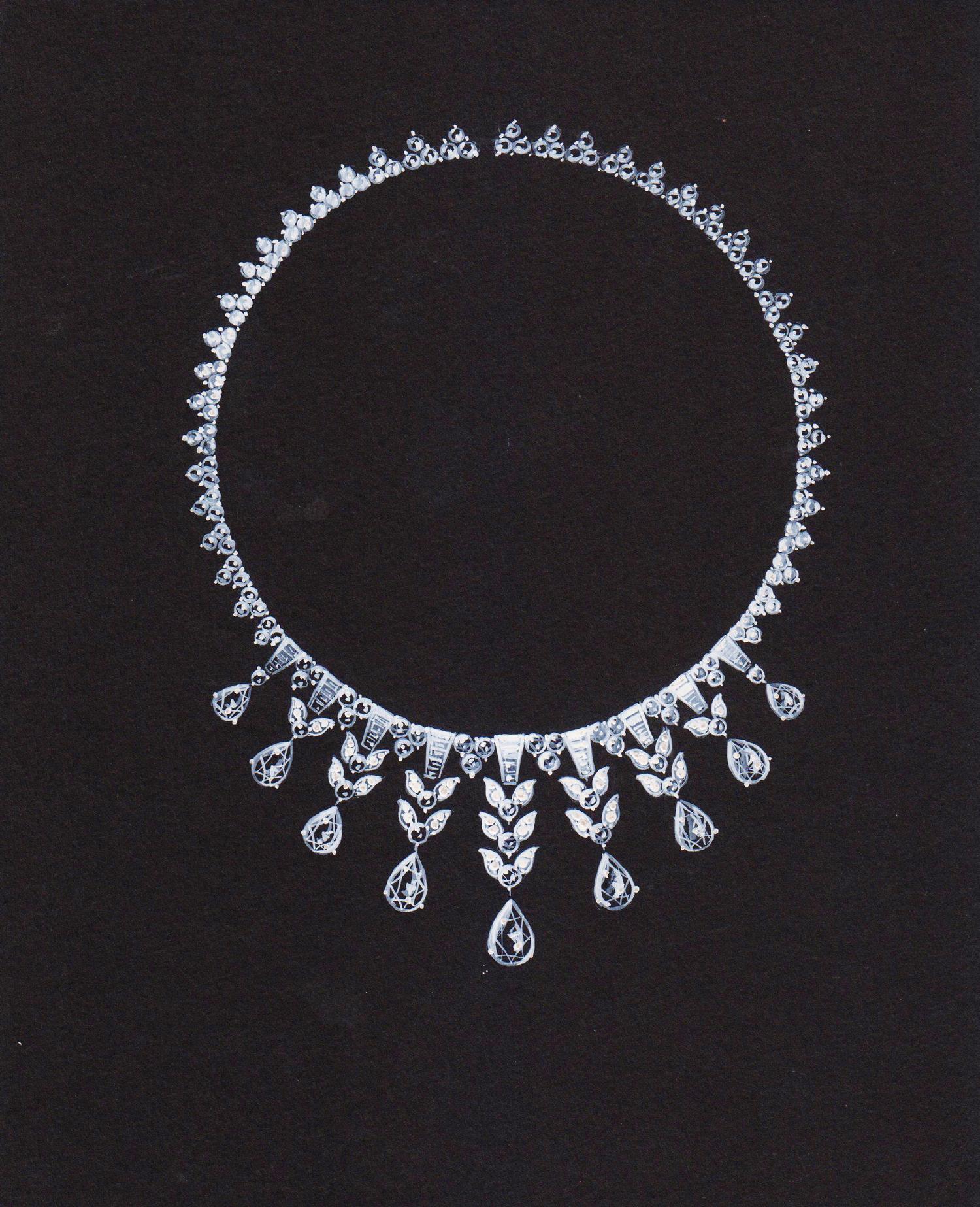 A Collection of Original Gouache on Paper Jewelry Designs and Magazine Advertisements, Anne Howe Geyer for Tiffany & Company, Circa 195