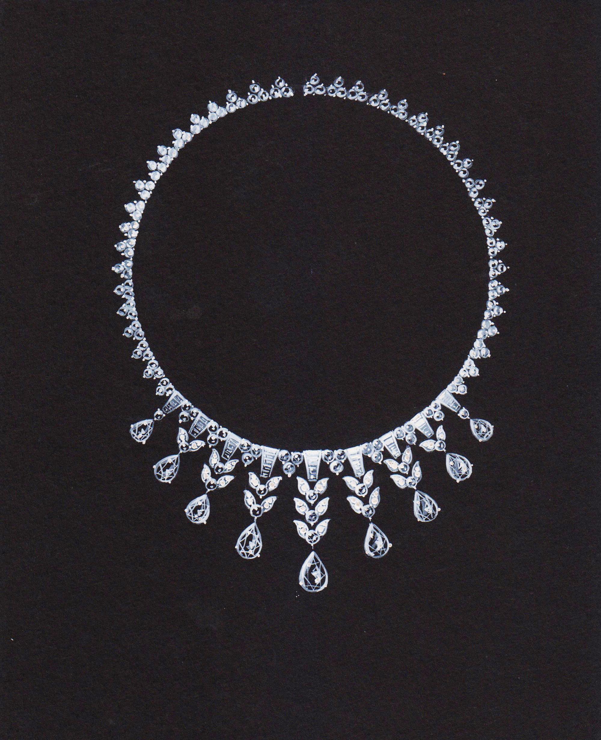 A Collection of Original Gouache on Paper Jewelry Designs and Magazine Advertisements, Anne Howe Geyer for Tiffany & Company, Circa 195