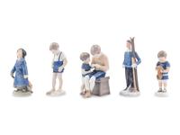 A Collection of Five Royal Copenhagen Porcelain Figures