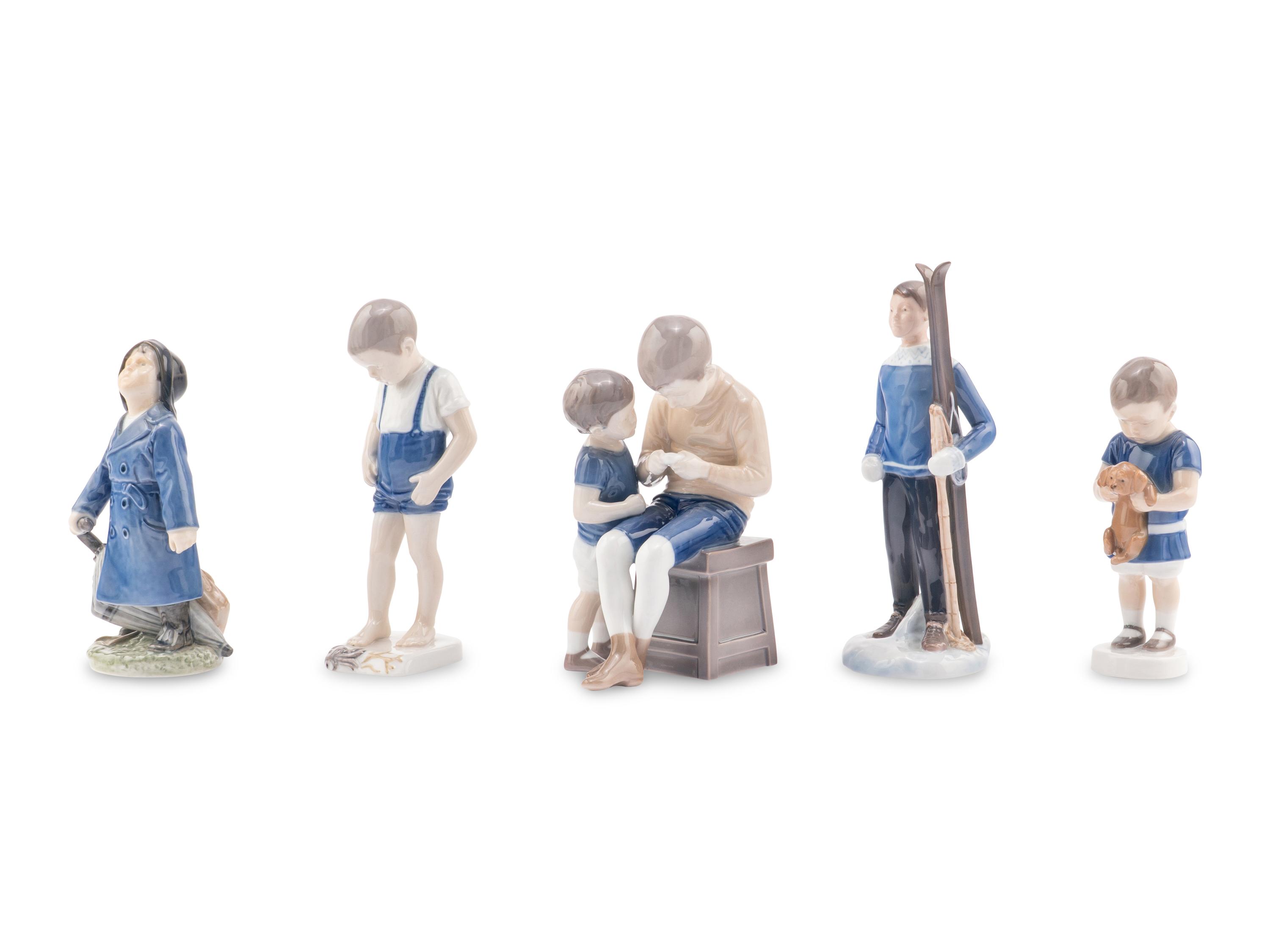 A Collection of Five Royal Copenhagen Porcelain Figures