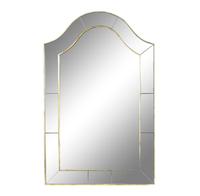 A Pair of Art Deco Style Mirror Veneered Commodes and a Pair of Coordinating Parclose Mirrors