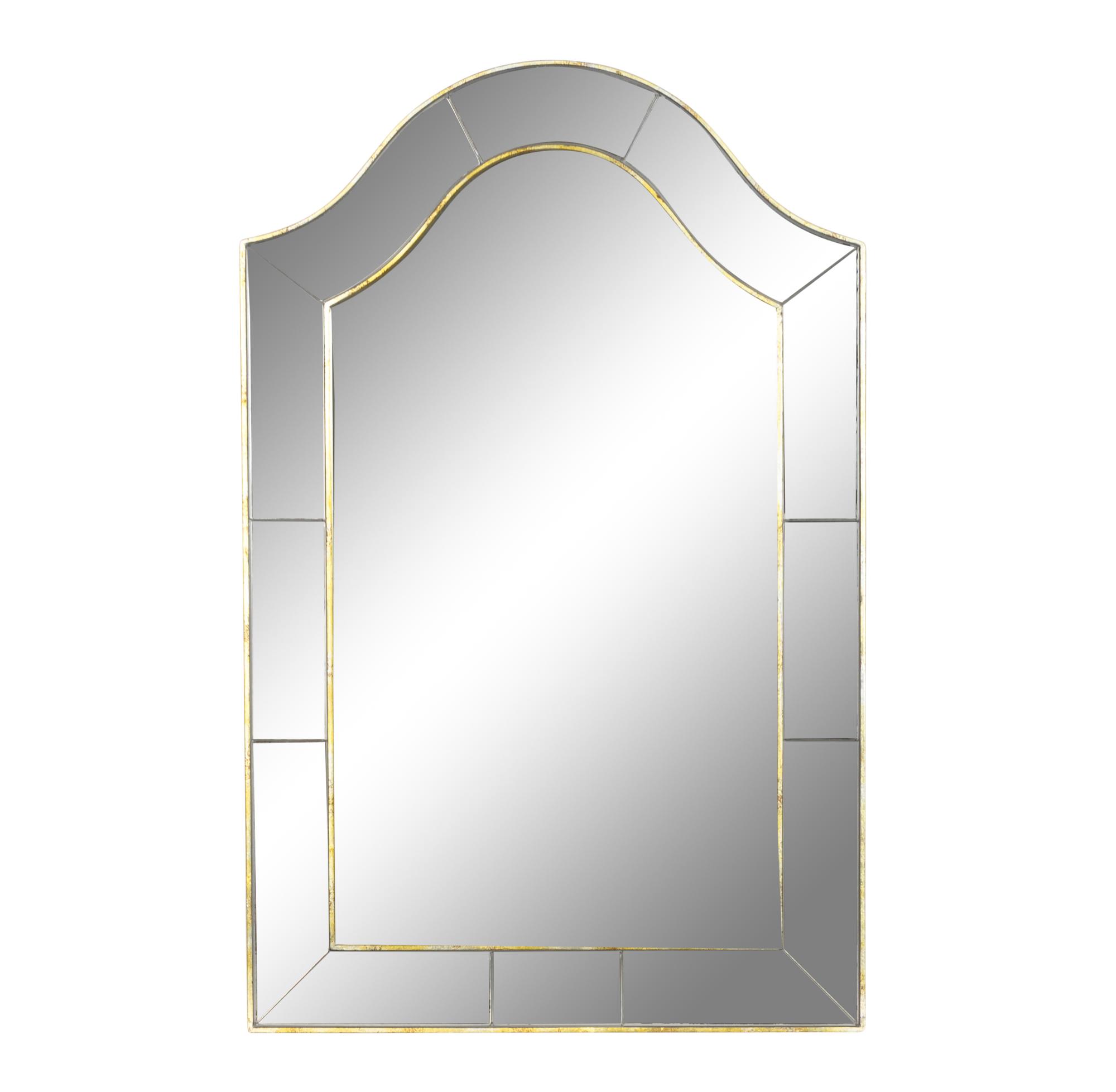 A Pair of Art Deco Style Mirror Veneered Commodes and a Pair of Coordinating Parclose Mirrors