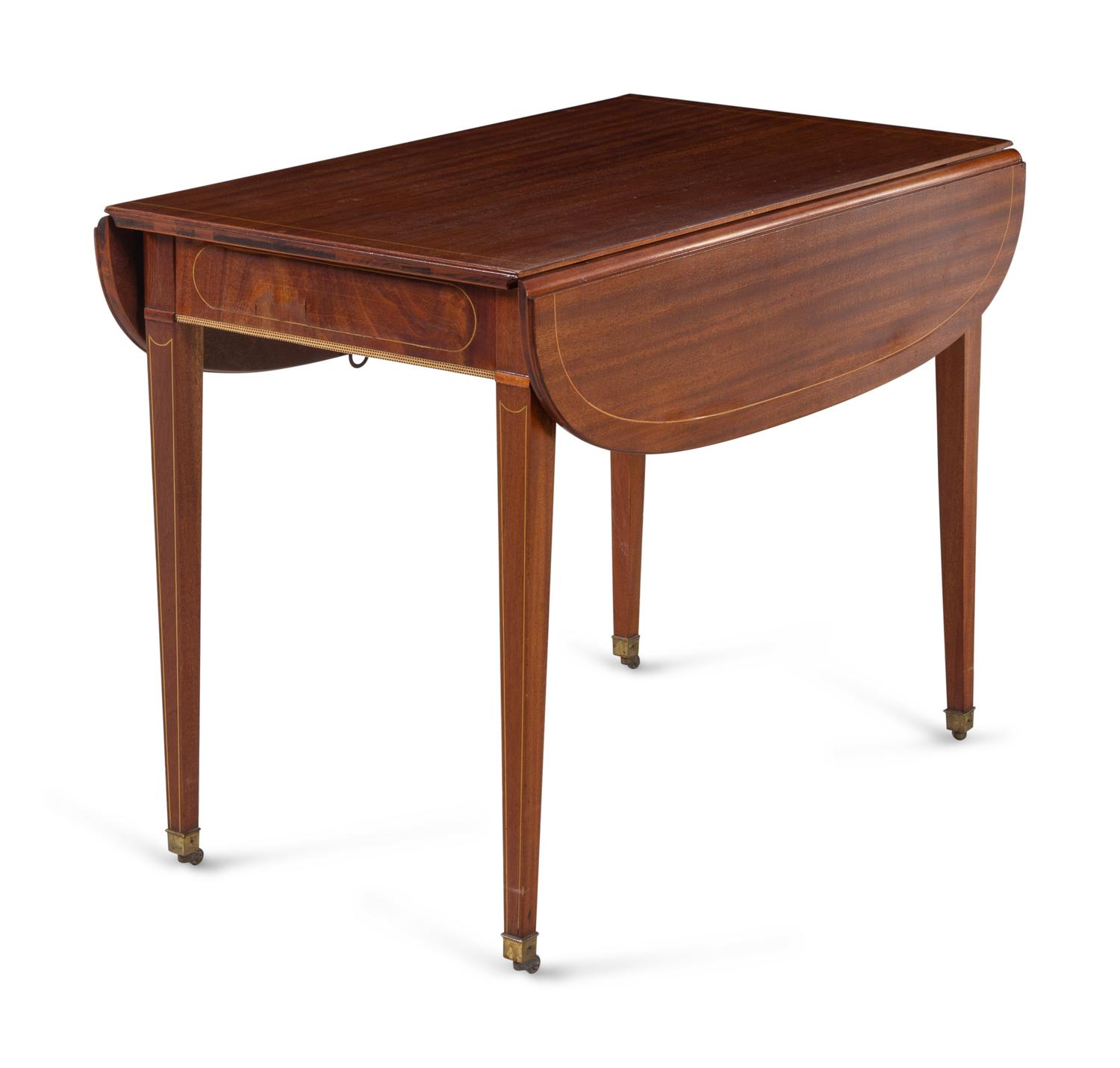 A Federal Style Inlaid Mahogany Pembroke-Type Extension Dining Table