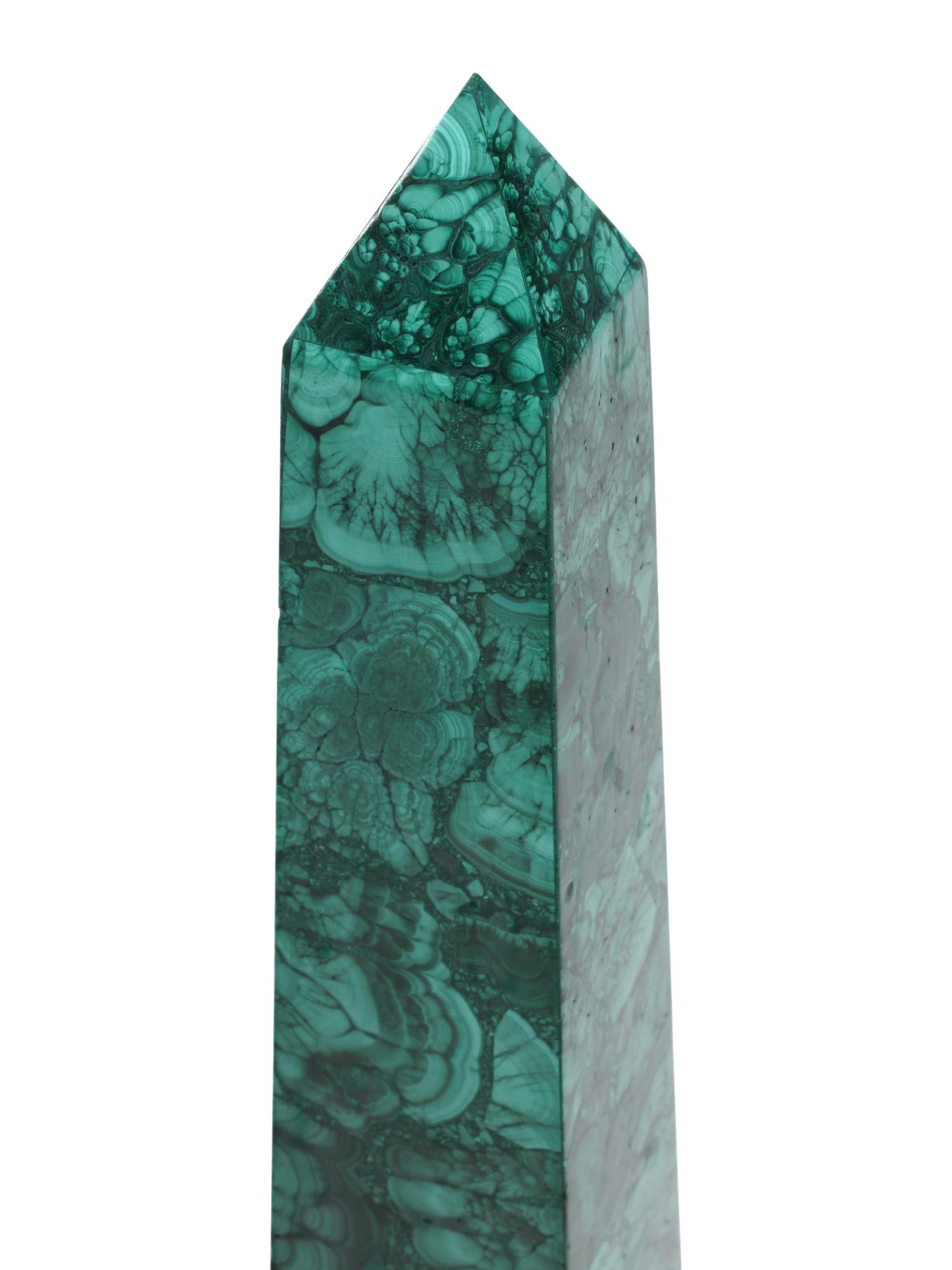 A Pair of Large Malachite Obelisks