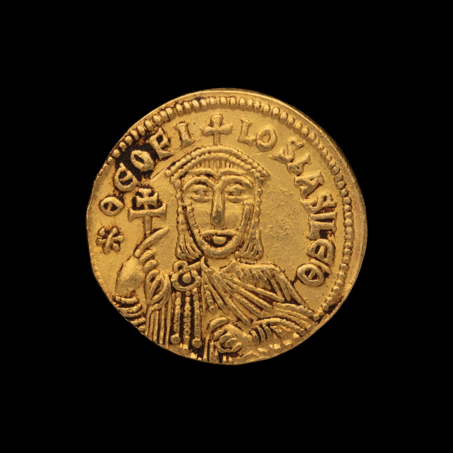 [ANCIENTS] BYZANTINE EMPIRE. Theophilus (c. 829-842 AD). Av Solidus (4.4g, 22mm); the reverse showing the crowned facing busts of Michael and Constantine.