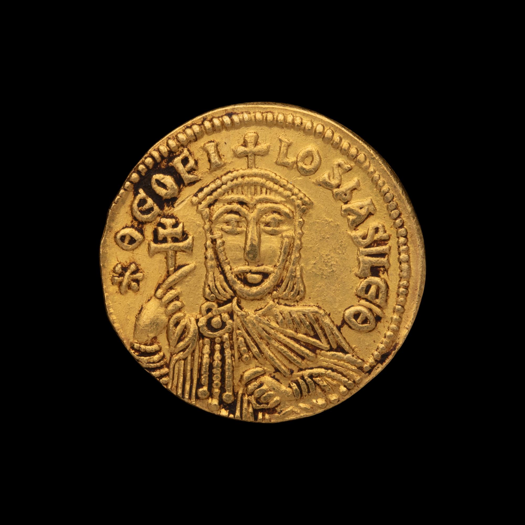 [ANCIENTS] BYZANTINE EMPIRE. Theophilus (c. 829-842 AD). Av Solidus (4.4g, 22mm); the reverse showing the crowned facing busts of Michael and Constantine.