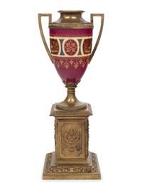 A Vienna Style Gilt Bronze Mounted Porcelain Urn