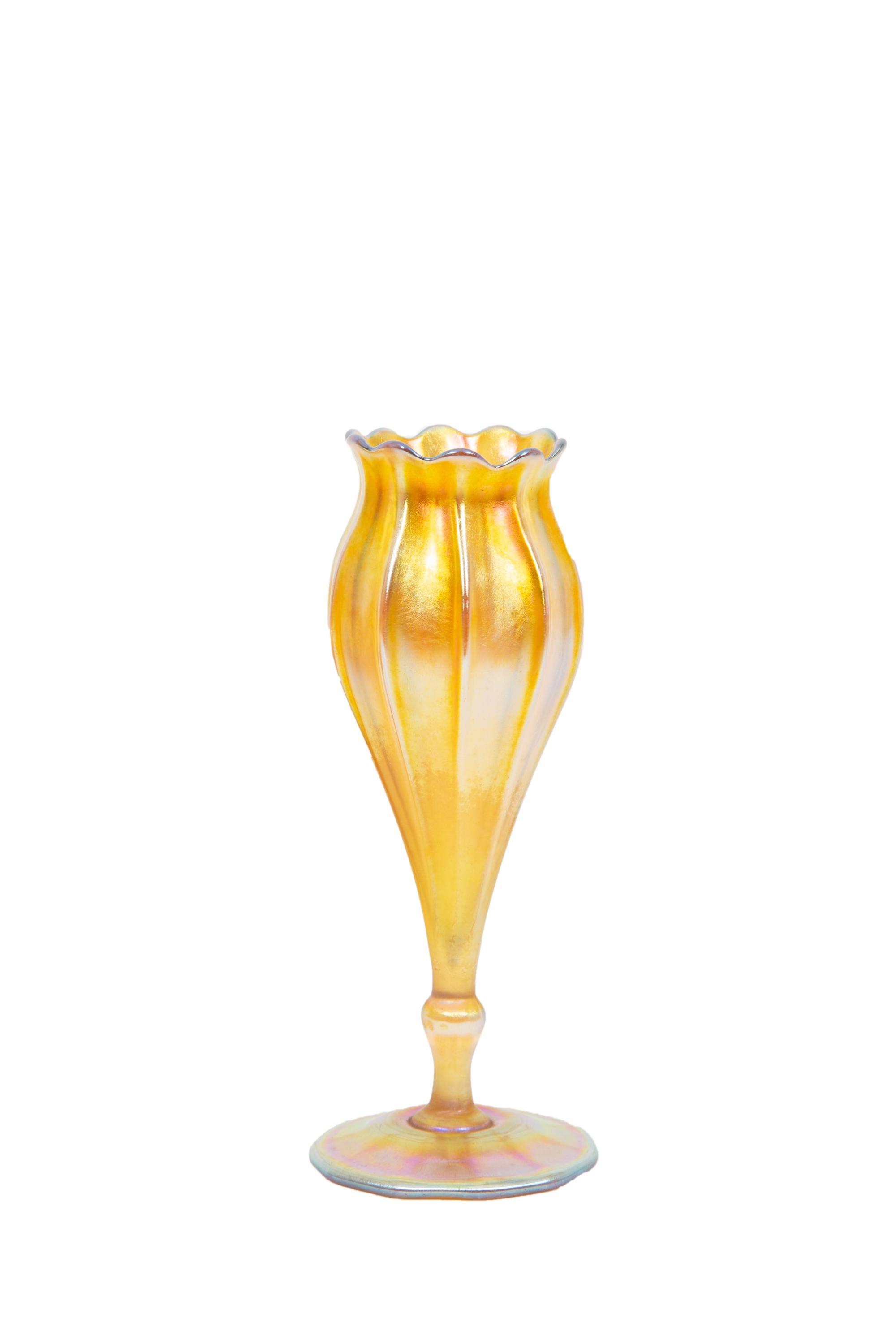 Two Tiffany Studios Favrile Glass Vases