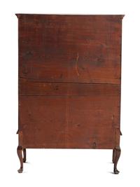 A Queen Anne Fan-Carved Maple and White Pine Flat-Top Chest on Frame