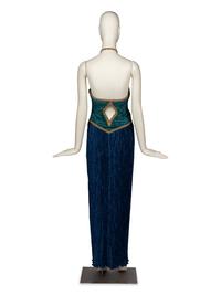 Mary McFadden Pleated Halter Gown